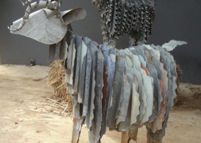 goats made from corrugated iron