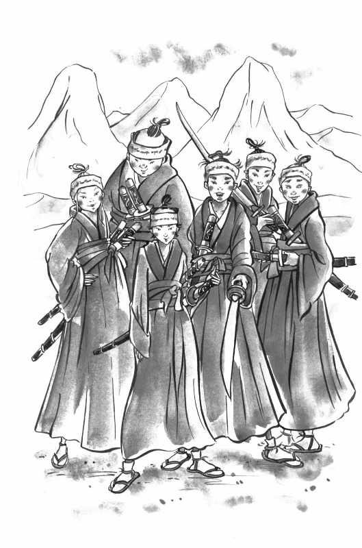 Samurai kids illustration