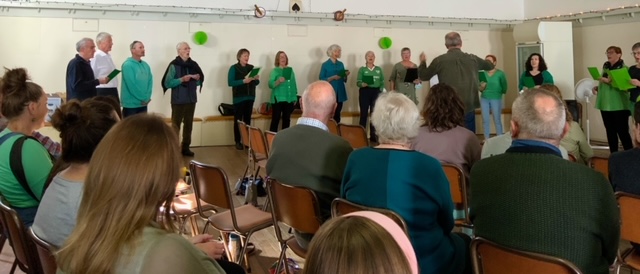Newport Community choir at Claire Saxby book launch